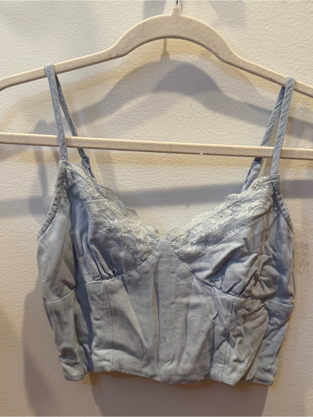 Lottie Moss light blue lace trim bustier tank top - Picture 2 of 4